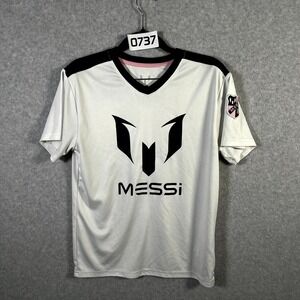 Messi Collection Lifestyle Football Jersey Boys XL (14-16) White V‎ Neck Logo